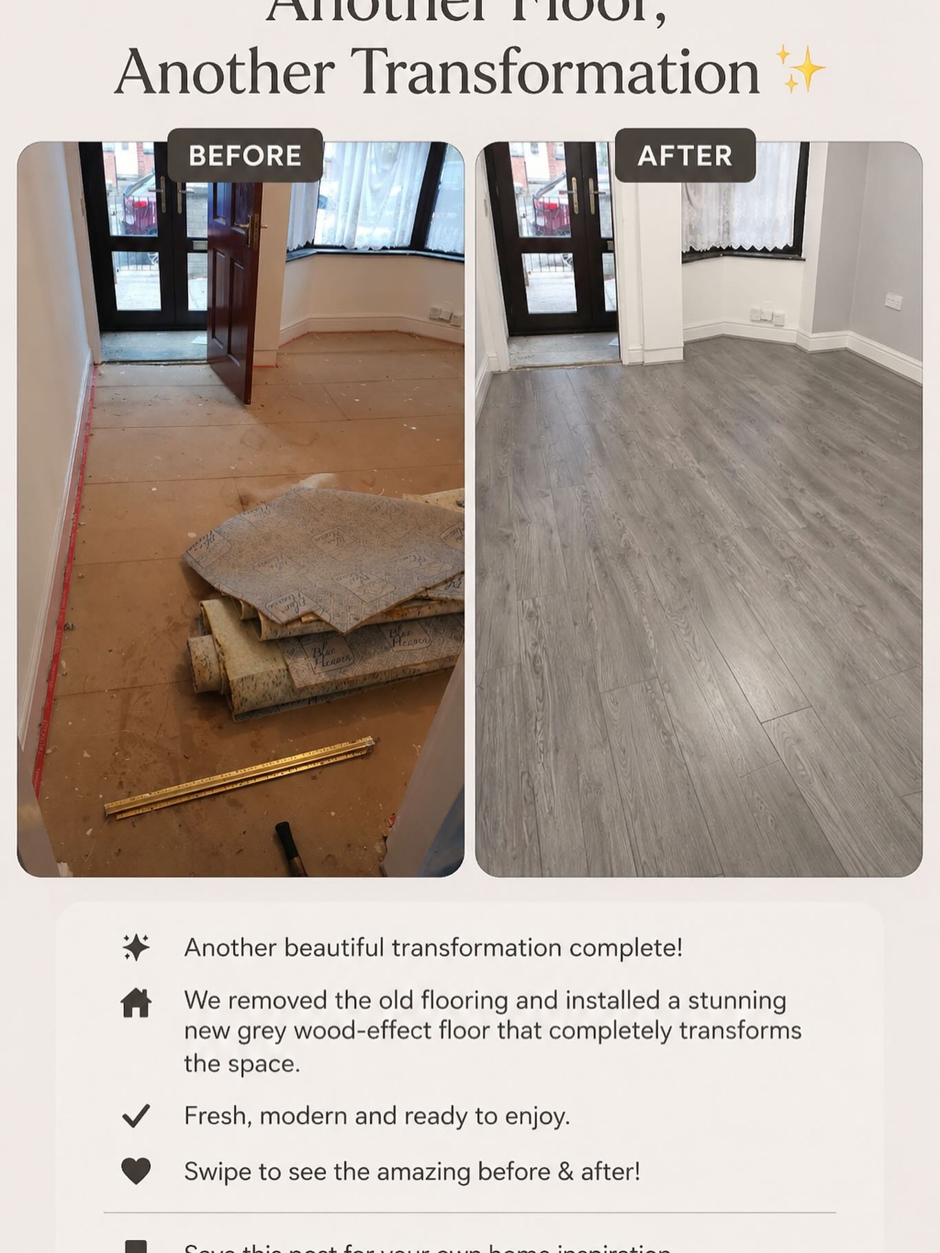 Laminate and lino flooring installation