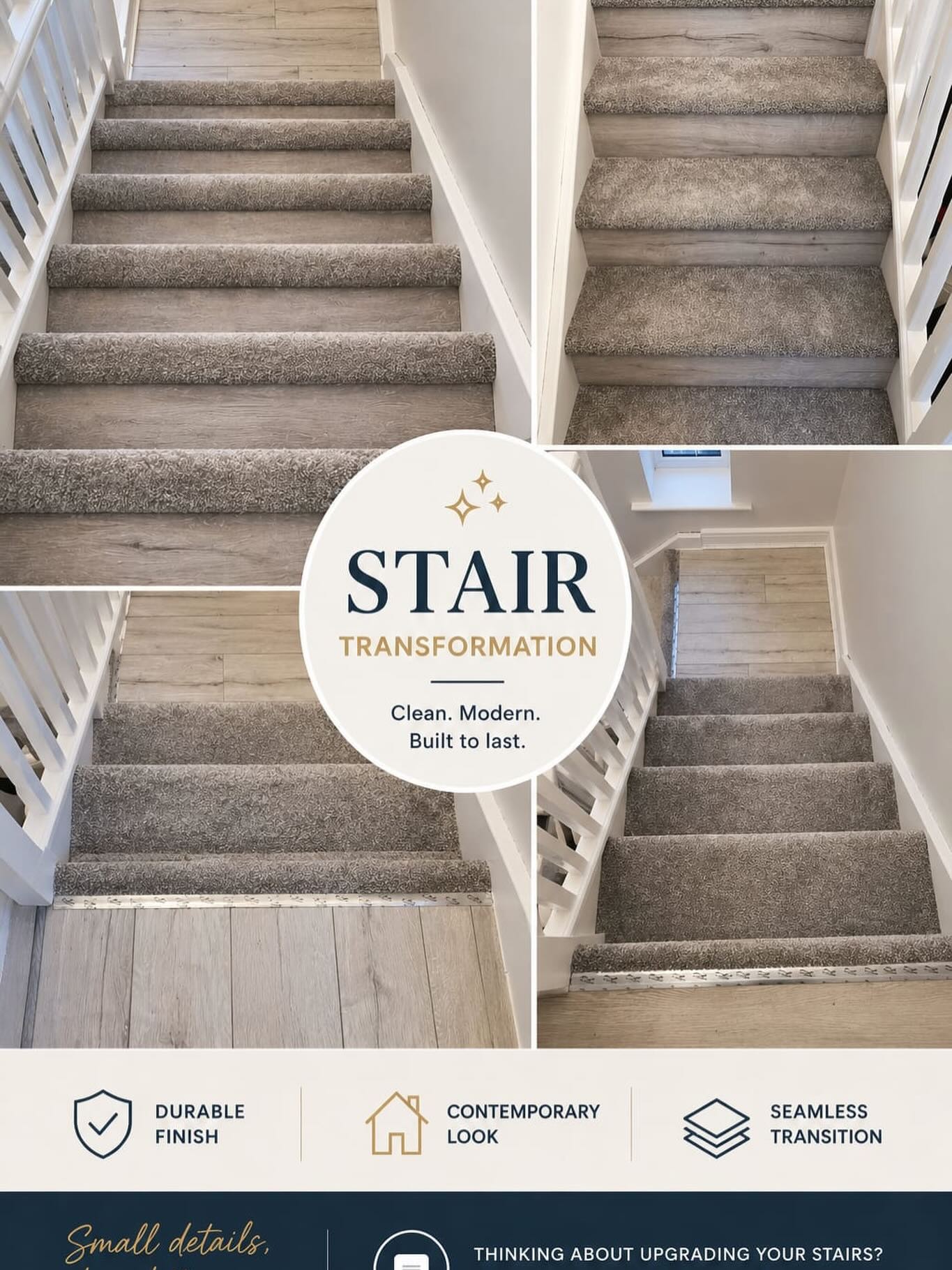 Carpet fitting on stairs